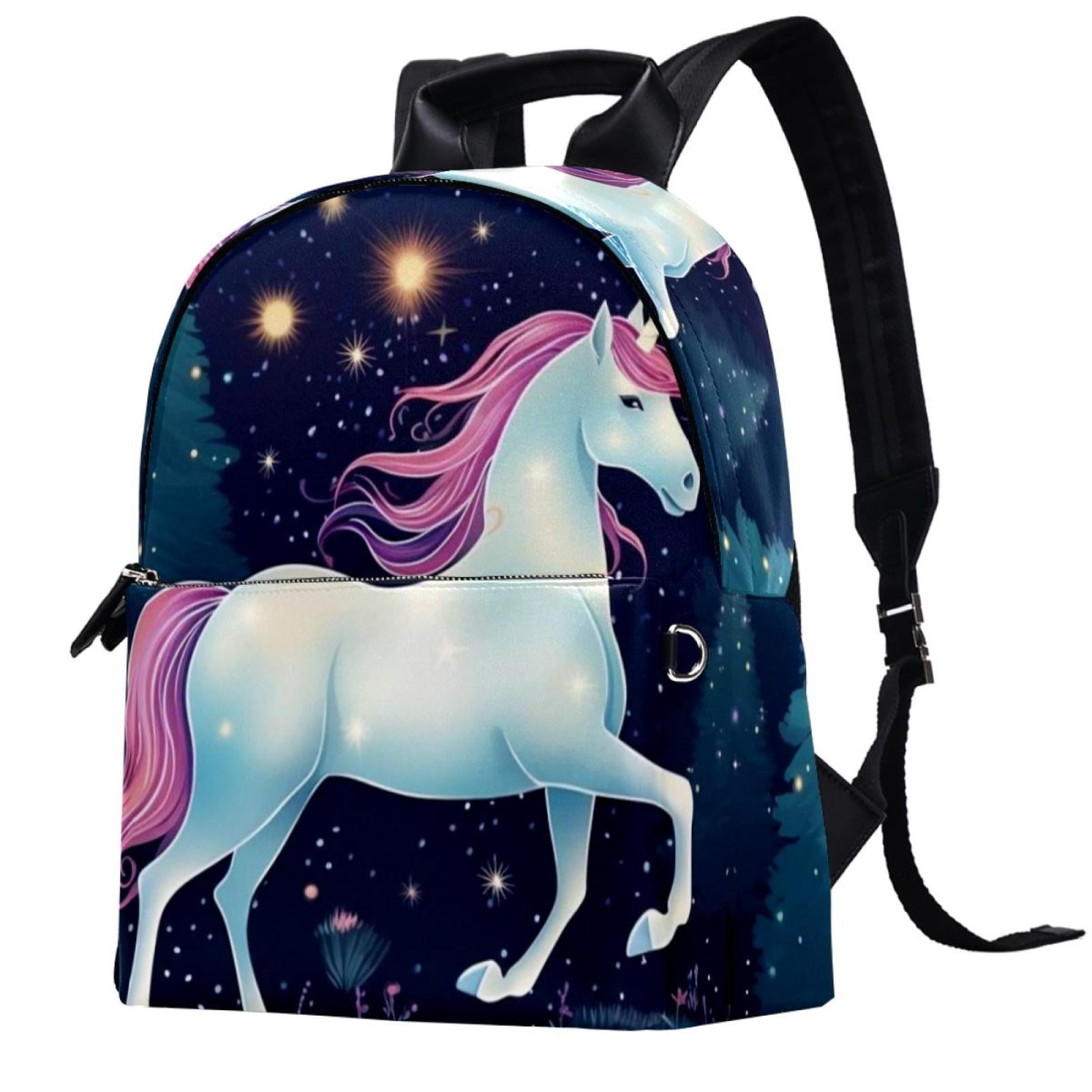 Unicorn Cute Leather Backpack Travel Bag Lightweight Large Capacity ...