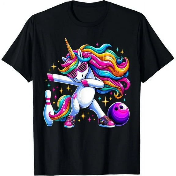 Unicorn Dabbing Bowling Squad Birthday T-Shirt Unisex S-5XL Hot Trending Shirt, Vintage Birthday Gift