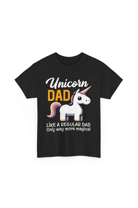 Unicorn Dad Magical Cryptozoology Mythical Creature Father Gift Style Unisex T-Shirt, S-5XL