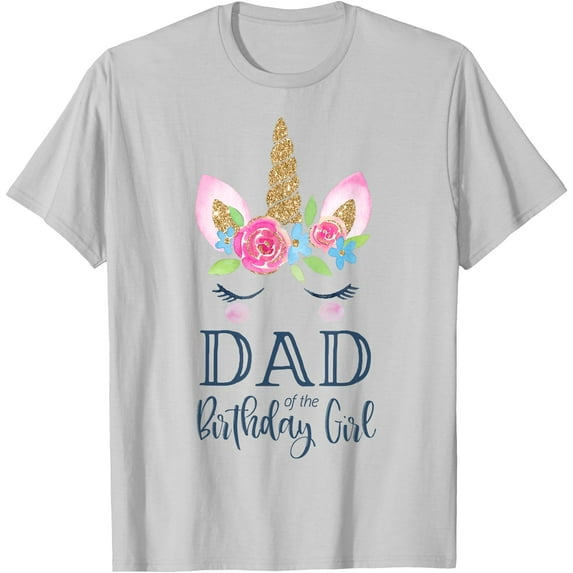 Unicorn Dad of the Birthday Girl Matching Party Tee Unisex T-Shirt for Men Women Kids Toddler,Sport Grey Color,Size 2T