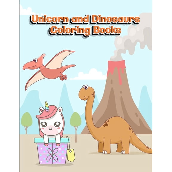 Unicorn and Dinosaurs Coloring Books Unicorn and Dinosaurs Coloring Books: Horse and Dinosaur Activity Book For Toddlers and Adult Age, Childrens Books Anima, Book 4, (Paperback)