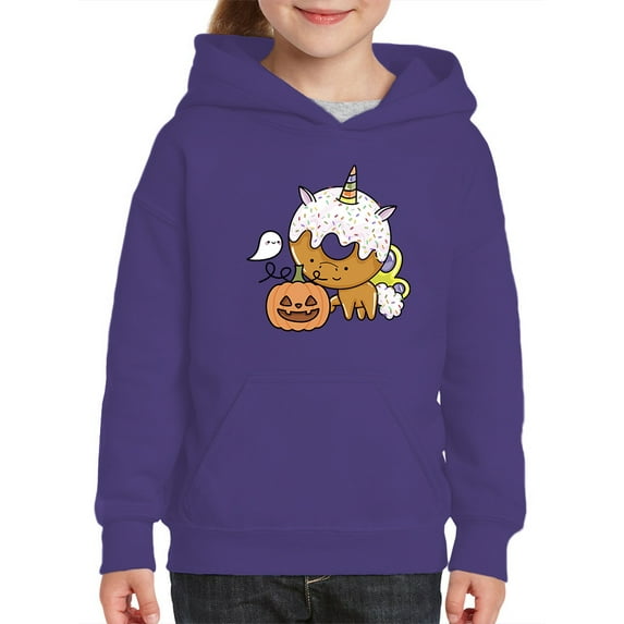 Unicorn Donut And Pumpkin Hoodie Juniors -Image by Shutterstock, x-Large