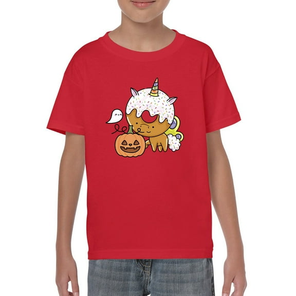 Unicorn Donut And Pumpkin T-Shirt Juniors -Image by Shutterstock,  Medium