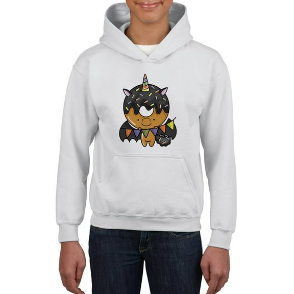 Unicorn Donut With Colorful Flag Hoodie Juniors -Image by Shutterstock, Small