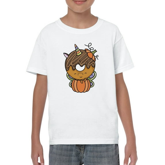 Unicorn Donut With Pumpkin T-Shirt Juniors -Image by Shutterstock, x-Small
