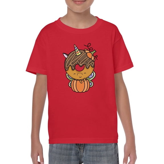 Unicorn Donut With Pumpkin T-Shirt Juniors -Image by Shutterstock, x-Small