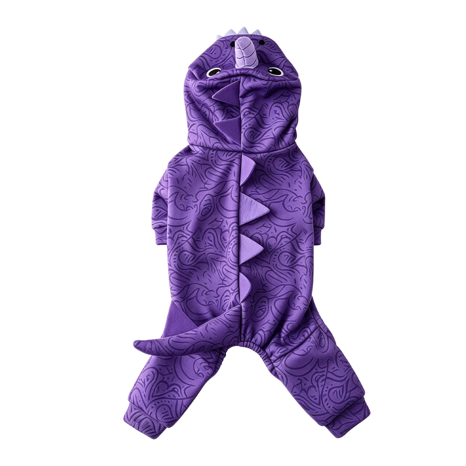 Unicorn Dragon Dog Costume, Purple Dinosaur Hooded Pet Jumpsuit ...