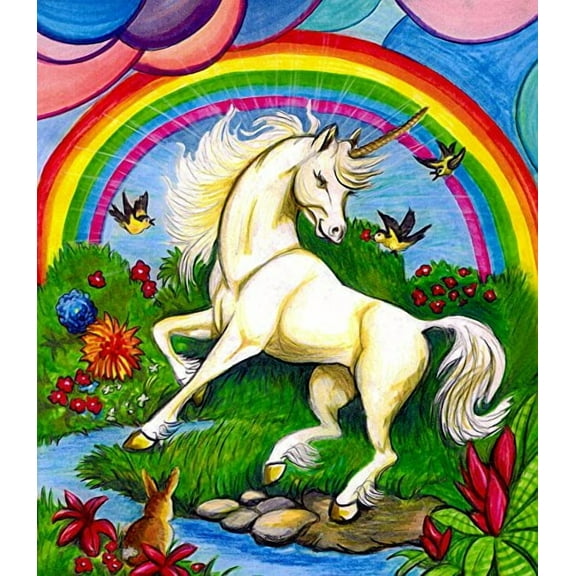 Unicorn Drawing Edible Icing Image for 1/4 sheet cake