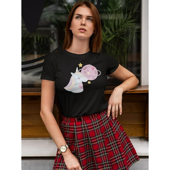 Unicorn Dream Planet Shaped T-Shirt Women -Image by Shutterstock, Female XX-Large