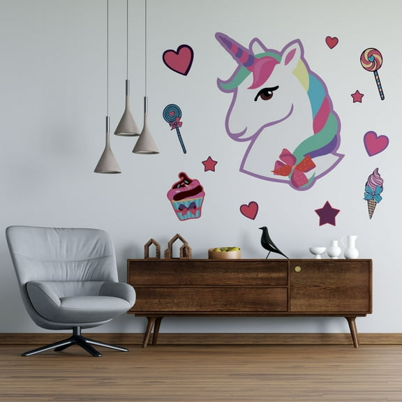 Unicorn Dream Wall Decal - Vinyl Home Art Horse Decor Decoration 16" x 20" Girls Kids Bedroom Removable Sticker