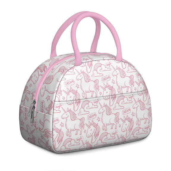 Unicorn Dreams Lunch Box - Holographic Rainbow Print Cooler, Leakproof for School/Adventures (Mythical Horse Art)