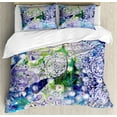 thumbnail image 1 of Unicorn Duvet Cover Set Queen Size, Myhtical Animal Horse Profile with Floral Motifs Birds Spring Flowers, Decorative 3 Piece Bedding Set with 2 Pillow Shams, Multicolor, by Ambesonne, 1 of 3