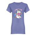 thumbnail image 1 of Unicorn Eating A Donut Design Shaped T-Shirt Women -Image by Shutterstock, Female x-Large, 1 of 2