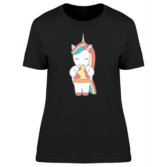 Unicorn Eating Pizza T-Shirt Women -Image by Shutterstock, Female x-Large