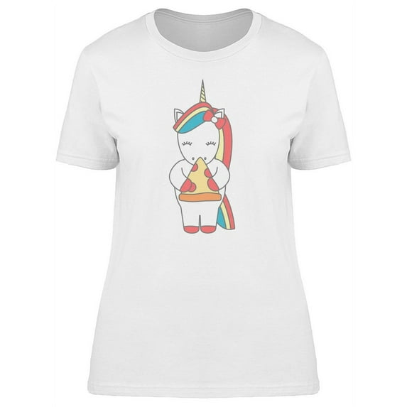 Unicorn Eating Pizza T-Shirt Women -Image by Shutterstock, Female x-Large