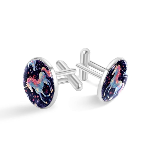 Unicorn Elegant Cufflinks Set for Men, Stainless Steel, for Formal Attire, Weddings and Business Meetings