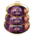 thumbnail image 1 of Unicorn Elegant Plastic Disc Cupcake Stand with Iron Pillars for Dessert Table Display - 32cm Height, 21cm/24cm/27cm Plates, 1 of 6