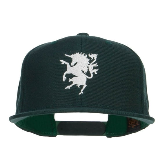 Unicorn Emblem Embroidered Snapback Cap - Spruce OSFM