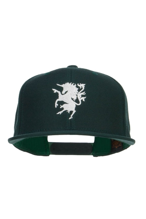 Unicorn Emblem Embroidered Snapback Cap - Spruce OSFM