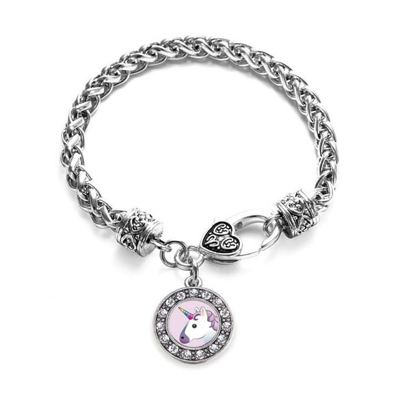 Unicorn Emoji Circle Charm Braided Bracelet