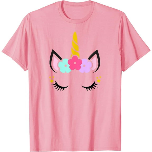 Unicorn Face Birthday Mythical Creature Unisex T-Shirt for Men Women Kids Toddler