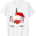thumbnail image 1 of Unicorn Face Santa Hat Christmas Funny Gifts Kids Girl Women T-Shirt, 1 of 3