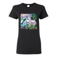 thumbnail image 1 of Unicorn Fanstasy Island Castle Animal Lover Female Graphic T-Shirt, Black, 3XL, 1 of 3