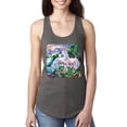 thumbnail image 1 of Unicorn Fanstasy Island Castle Animal Lover Ladies Racerback Tank Top, Dark Grey, X-Large, 1 of 3