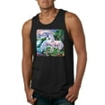 thumbnail image 1 of Unicorn Fanstasy Island Castle Animal Lover Male Graphic Tank Top, Black, Small, 1 of 3