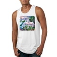 thumbnail image 1 of Unicorn Fanstasy Island Castle Animal Lover Male Graphic Tank Top, White, Small, 1 of 3