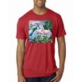 thumbnail image 1 of Unicorn Fanstasy Island Castle Animal Lover Male Premium Tri Blend T-Shirt, Vintage Red, Small, 1 of 3