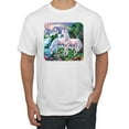 thumbnail image 1 of Unicorn Fanstasy Island Castle Animal Lover Men's Graphic T-Shirt, White, Medium, 1 of 3