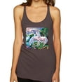 thumbnail image 1 of Unicorn Fanstasy Island Castle Animal Lover Tri-Blend Racerback Tank Top, Brown, Small, 1 of 3