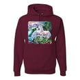 thumbnail image 1 of Unicorn Fanstasy Island Castle Animal Lover Unisex Graphic Hoodie Sweatshirt, Maroon, 2XL, 1 of 3
