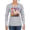 thumbnail image 1 of Unicorn Fanstasy Rainbow Castle Female Graphic Long Sleeve T-Shirt, Heather Grey, Medium, 1 of 3