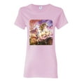 thumbnail image 1 of Unicorn Fanstasy Rainbow Castle Female Graphic T-Shirt, Light Pink, Small, 1 of 3