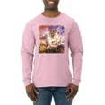 thumbnail image 1 of Unicorn Fanstasy Rainbow Castle Male Long Sleeve Shirt, Light Pink, Medium, 1 of 3
