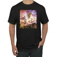 thumbnail image 1 of Unicorn Fanstasy Rainbow Castle Men's Graphic T-Shirt, Black, Large, 1 of 3