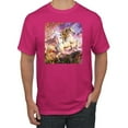 thumbnail image 1 of Unicorn Fanstasy Rainbow Castle Men's Graphic T-Shirt, Fuschia, 5XL, 1 of 3