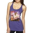 thumbnail image 1 of Unicorn Fanstasy Rainbow Castle Tri-Blend Racerback Tank Top, Purple Rush, Small, 1 of 3