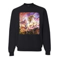 thumbnail image 1 of Unicorn Fanstasy Rainbow Castle Unisex Crewneck Graphic Sweatshirt, Black, Small, 1 of 3