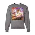 thumbnail image 1 of Unicorn Fanstasy Rainbow Castle Unisex Crewneck Graphic Sweatshirt, Heather Grey, Small, 1 of 3