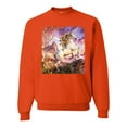 thumbnail image 1 of Unicorn Fanstasy Rainbow Castle Unisex Crewneck Graphic Sweatshirt, Orange, Small, 1 of 3