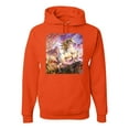 thumbnail image 1 of Unicorn Fanstasy Rainbow Castle Unisex Graphic Hoodie Sweatshirt, Orange, Small, 1 of 3