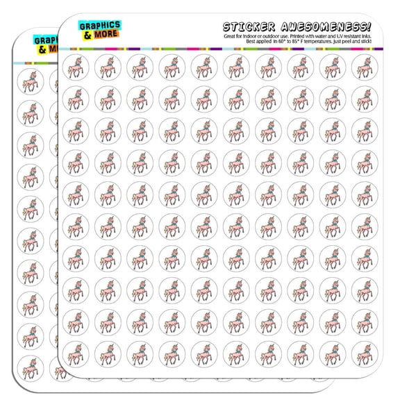 Unicorn Fantasy 1/2" (0.5") Scrapbooking Crafting Stickers