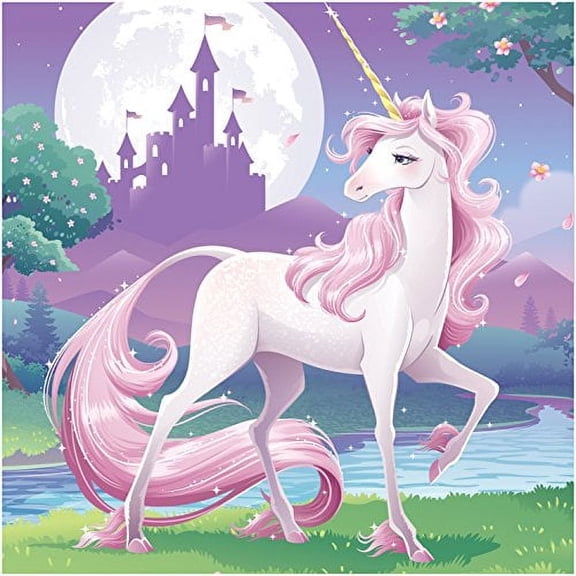 Party Creations Unicorn Fantasy Beverage Napkins, 16 Ct