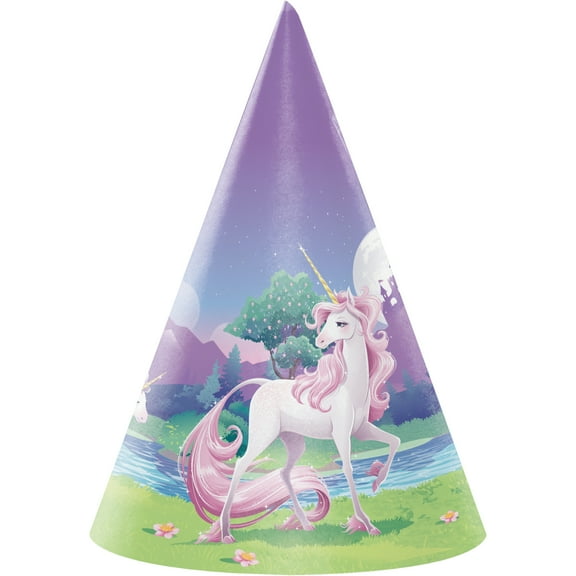 Unicorn Fantasy Child Party Hat 8 Count for 8 Guests