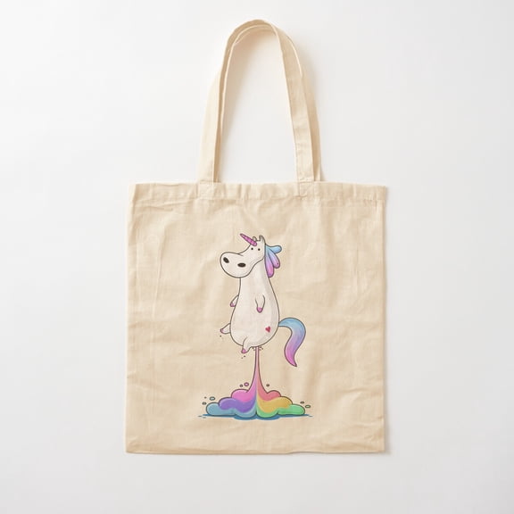 Unicorn Fart Canvas Tote Bags, Reusable Shopping Bag