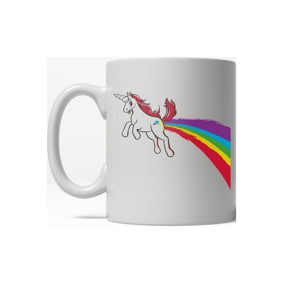 Unicorn Farting Funny Rainbow Magical Ceramic Coffee Drinking Mug - 11oz