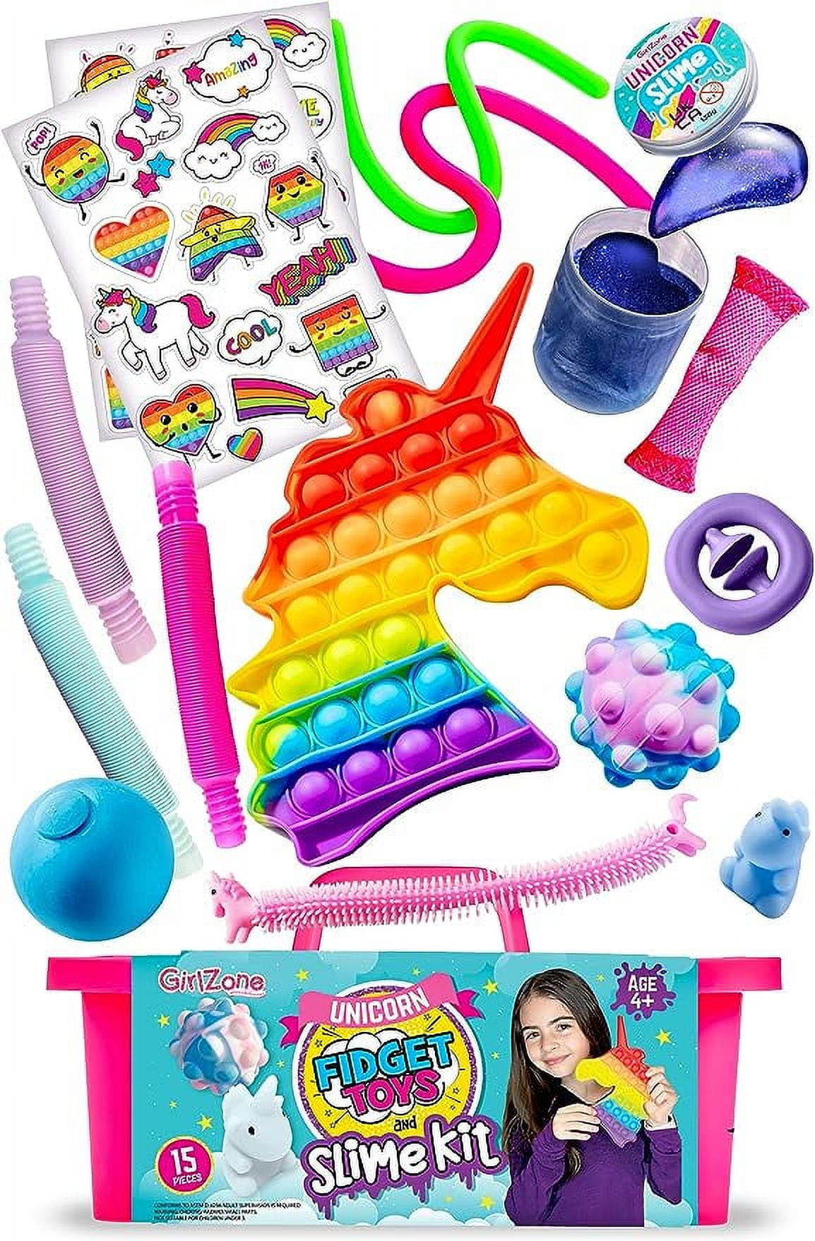 GirlZone Unicorn Egg Sparkly Surprise Slime Kit for Kids, Create Cloud  Slime and Magical Unicorn Slime for Kids, Fun Christmas Gifts for Girls 8-12